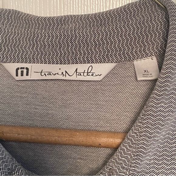 Travis Mathew Polo Shirt Mens XL Golf Gray pattern Performance - Picture 3 of 8